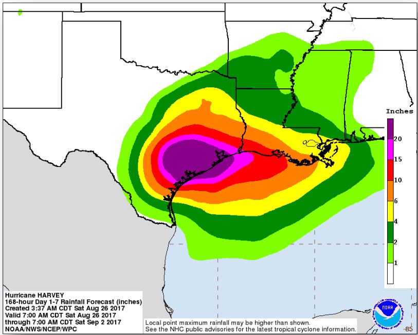 Heavy Rainfall from Hurricane Harvey Could Extend for Days ...