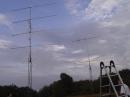 W4IY 432 96 element array with mast mounted peramp.  6 Meter 7 over 7 stack.