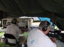 Contest Time - L-R Todd on 222 MHz and Jack W4NF on 2 Meters.