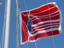 ARRL "Battle Flag" flies from the forestay.